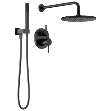 Ducha completa con Válvula Modern Negro