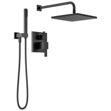 Ducha Completa con Válvula Modern Negro